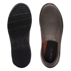 Clarks - ClarksPro Step Dark Brown Tumbled Leather